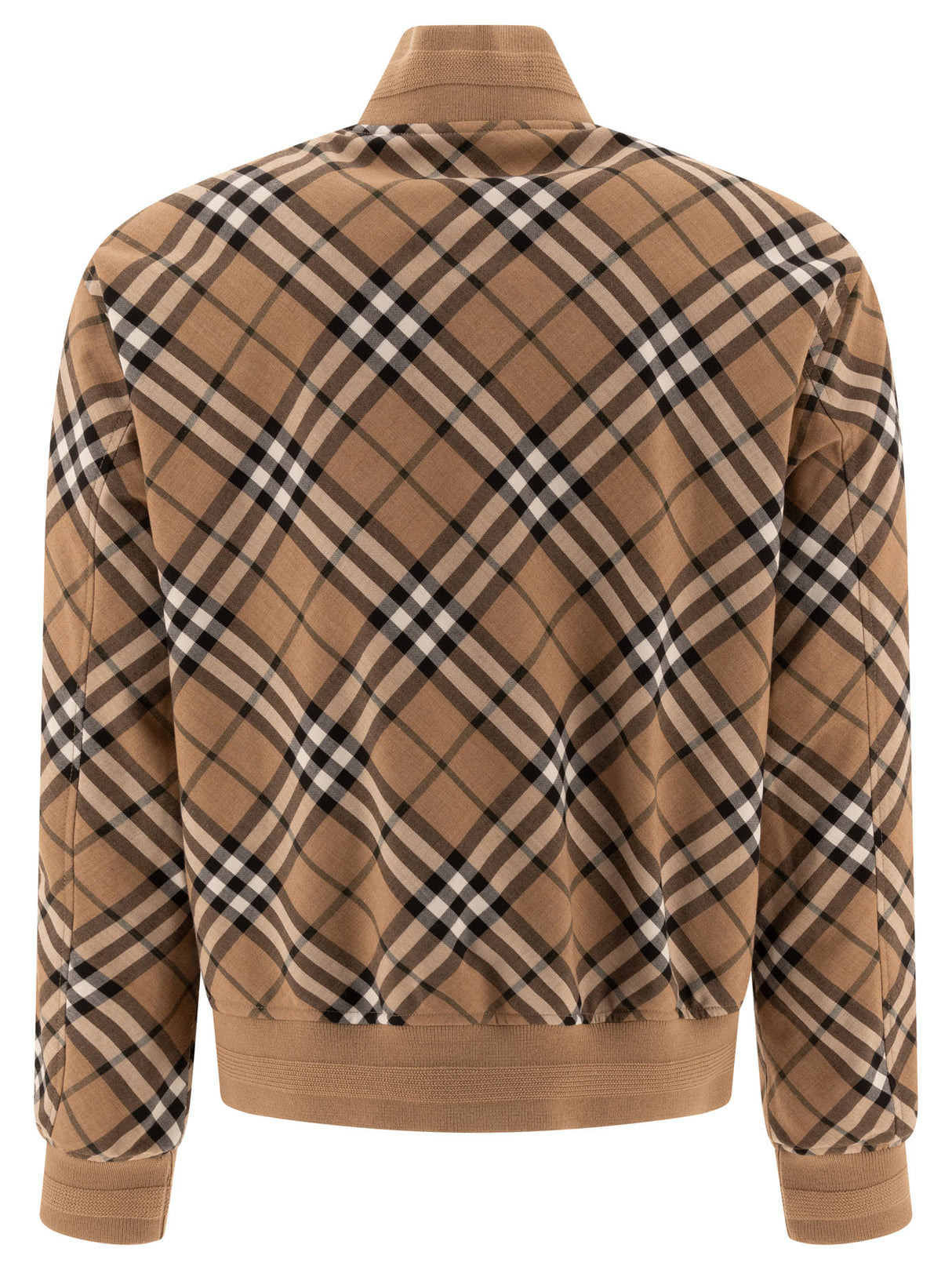 BURBERRY Classic Check Wool Blend Harrington Jacket - Regular Fit