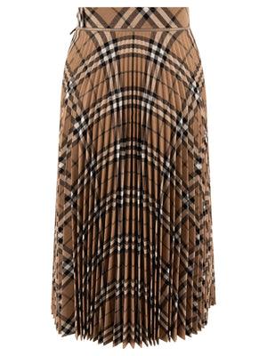 BURBERRY Classic Check Pleated Mini Skirt