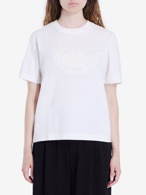 BURBERRY Equestrian Knight Embroidered White T-Shirt