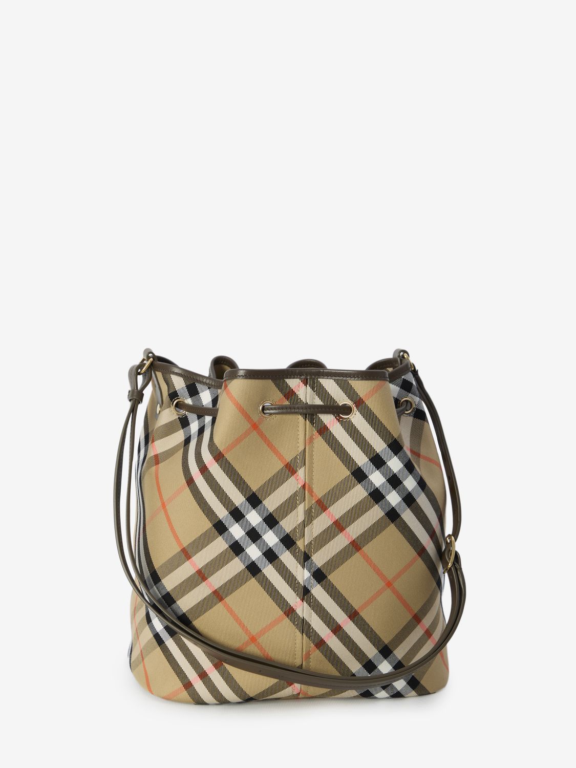 BURBERRY Classic Check Cotton Bucket Bag 28x29x20 cm