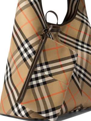 BURBERRY Large Check Pattern Shoulder Bag