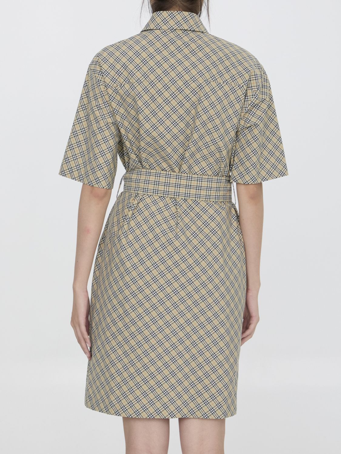 BURBERRY Check Cotton Shirt Dress for Women - Regular Fit