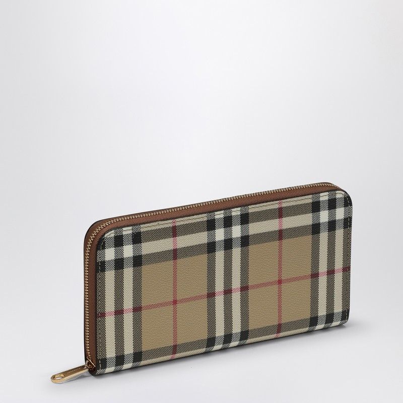 BURBERRY Mini Check Pattern Zipped Wallet