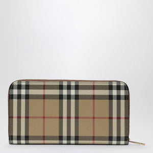 BURBERRY Mini Check Pattern Zipped Wallet