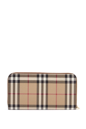 BURBERRY Mini Tartan Zip Wallet in Beige