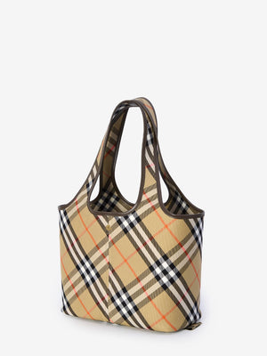 BURBERRY Elegant Check Mini Tote with Calfskin Accents 41x14x26 cm