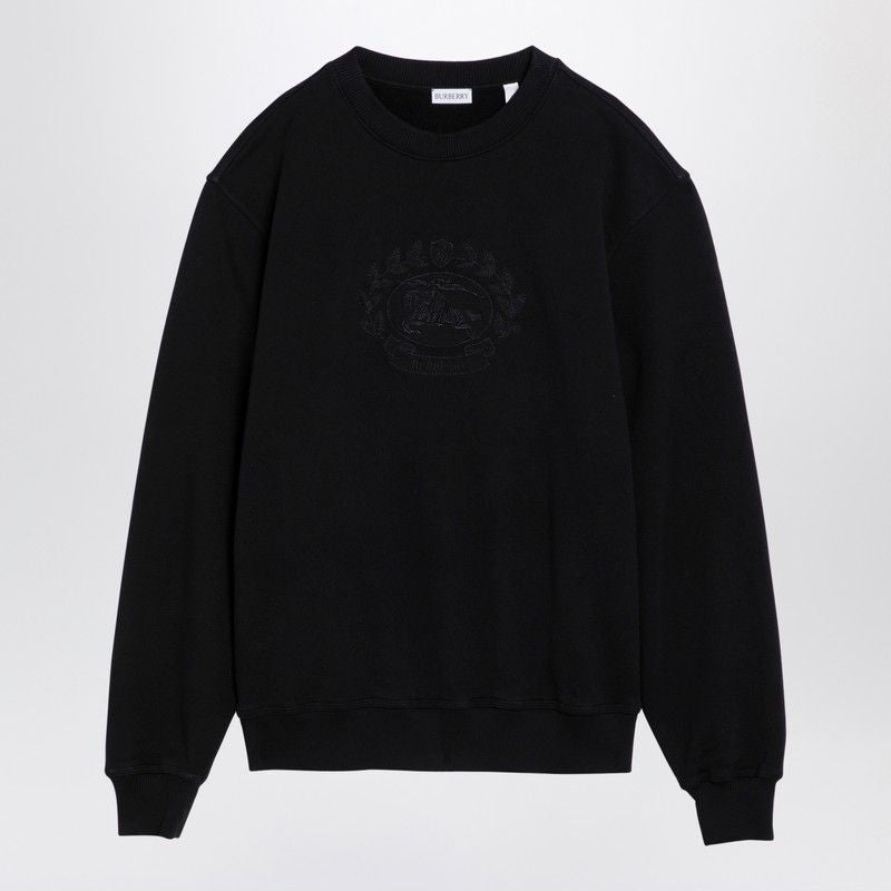 BURBERRY Elegant Black Crewneck Cotton Sweatshirt