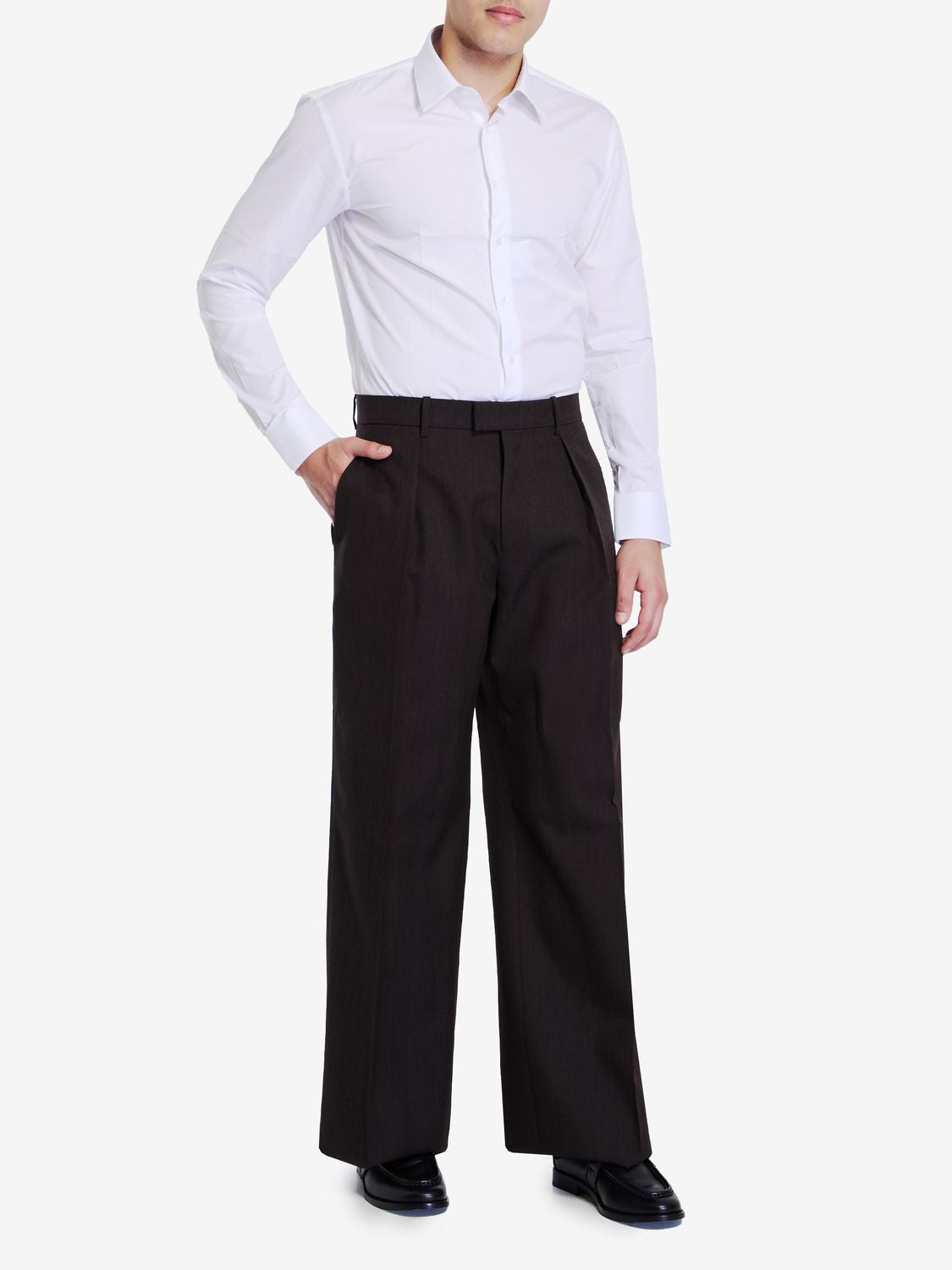 BURBERRY Refined Brown Wool Trousers