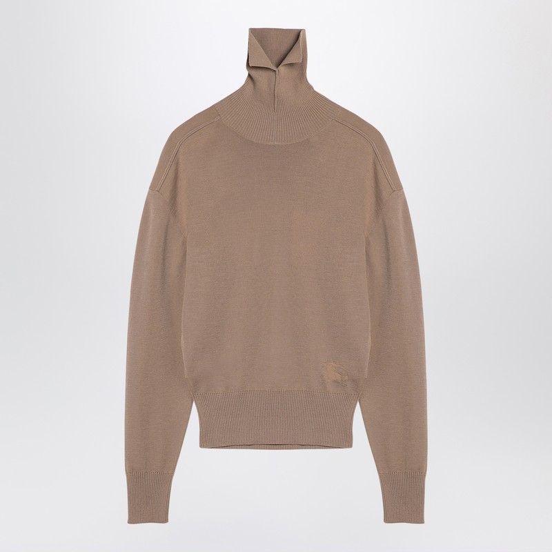 BURBERRY Elegant Beige Wool Turtleneck Sweater