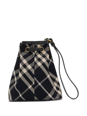 BURBERRY Elegant Cotton Drawstring Mini Pouch