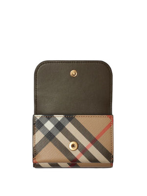 BURBERRY Mini Coated Canvas Wallet - Classic Check Motif