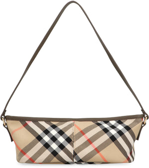 BURBERRY Mini Check Motif Leather Shoulder Handbag