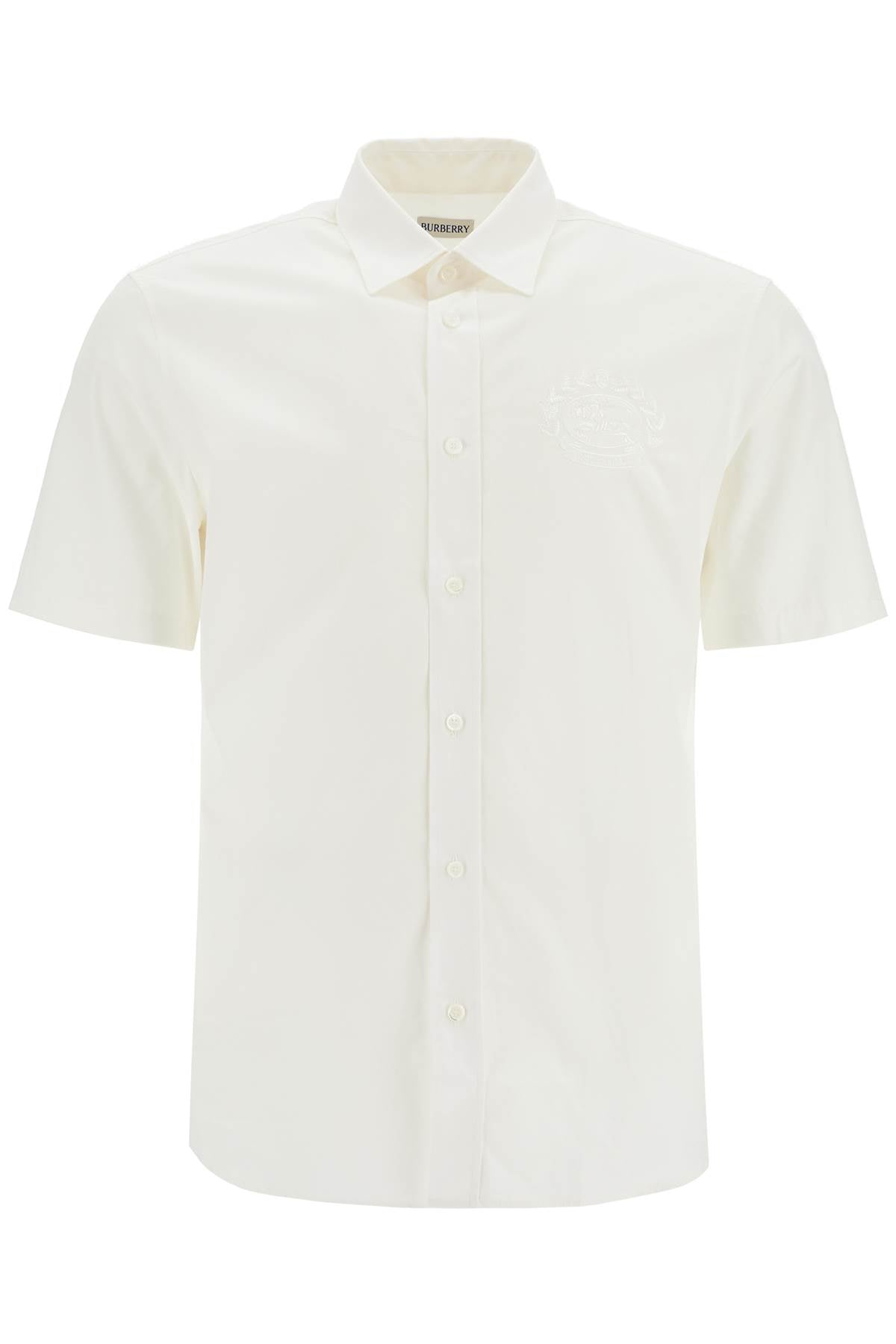 BURBERRY Short-Sleeved Mini Shirt with Embroidered Pattern