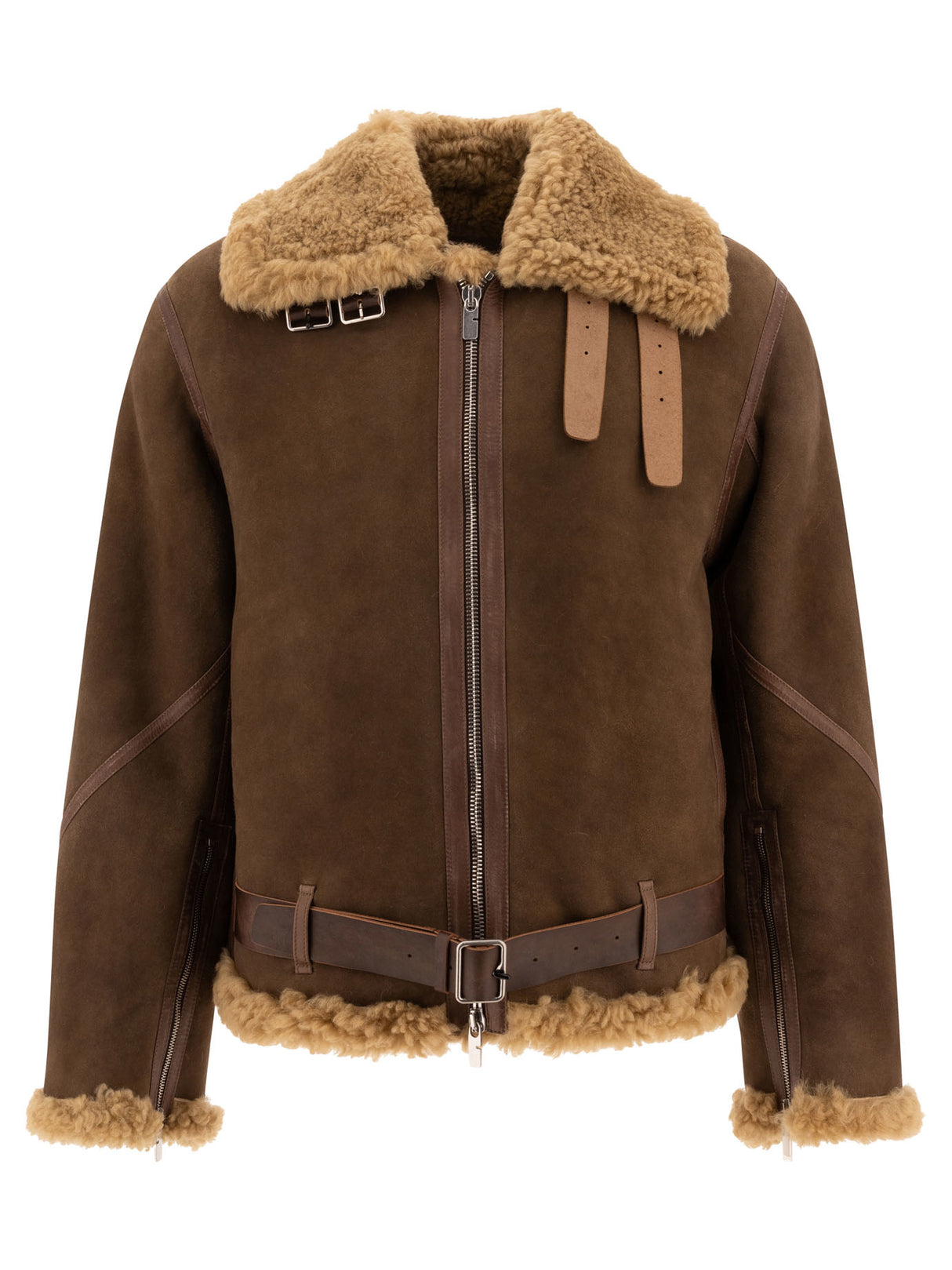 BURBERRY Shearling Aviator Jacket - Relaxed Fit