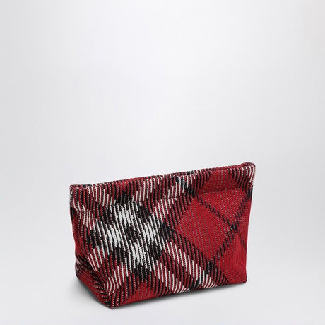 BURBERRY Elegant Red Check Clutch Handbag