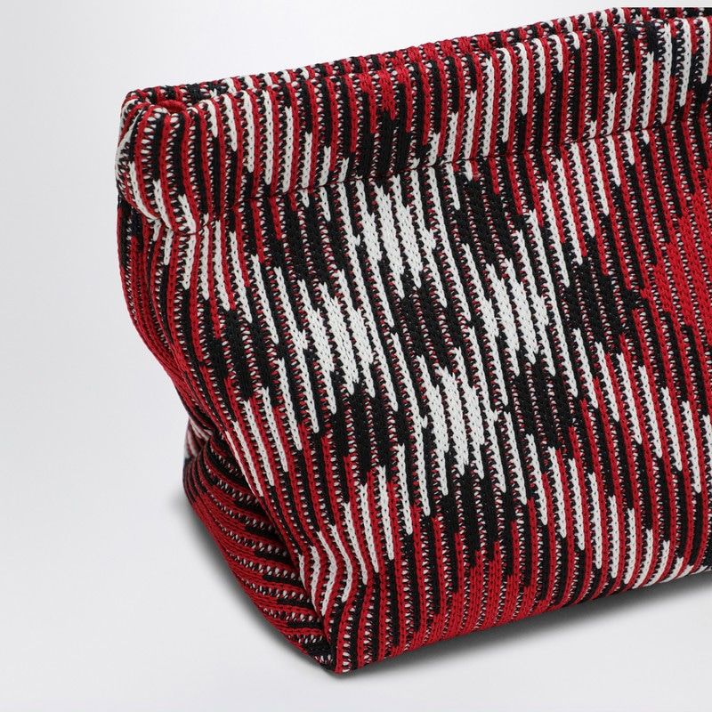 BURBERRY Elegant Red Check Clutch Handbag