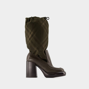 BURBERRY Multicolor Leather Wedge 95 Boots for Women