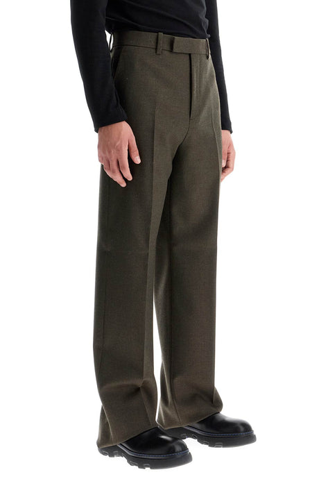 BURBERRY Wool Twill Trousers - Straight Wide Fit, Size 48