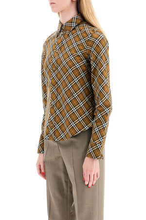 BURBERRY Classic Check Twill Shirt with Button-Down Collar - UK Size 6