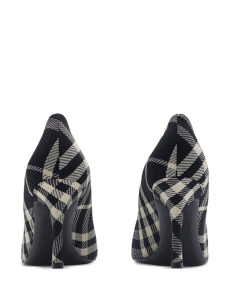 BURBERRY Chic Check Pumps with Rounded Toe - 8.5cm Heel Height