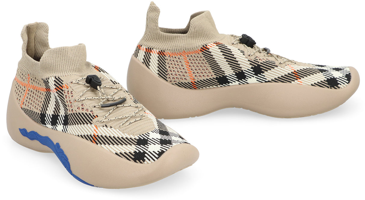 BURBERRY Women’s Neptune Check Knit Sneakers