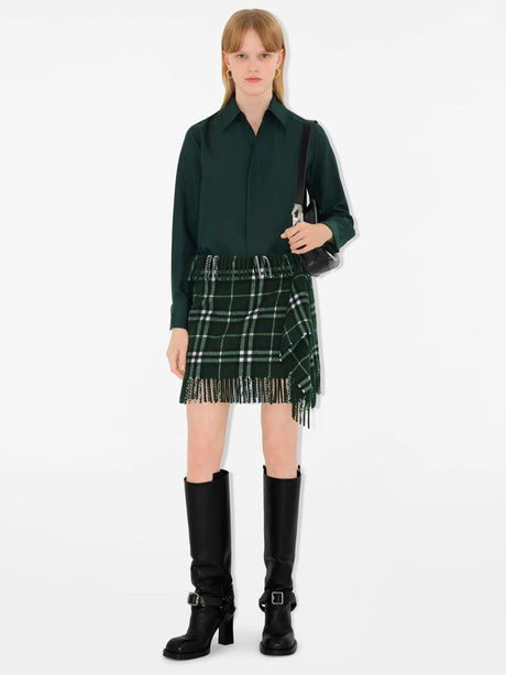 BURBERRY Chic Wool-Cashmere Mini Skirt