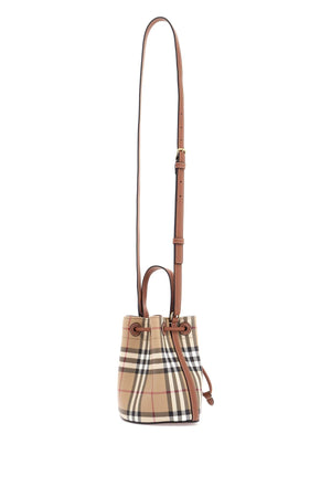 BURBERRY Mini Checkered Bucket Handbag