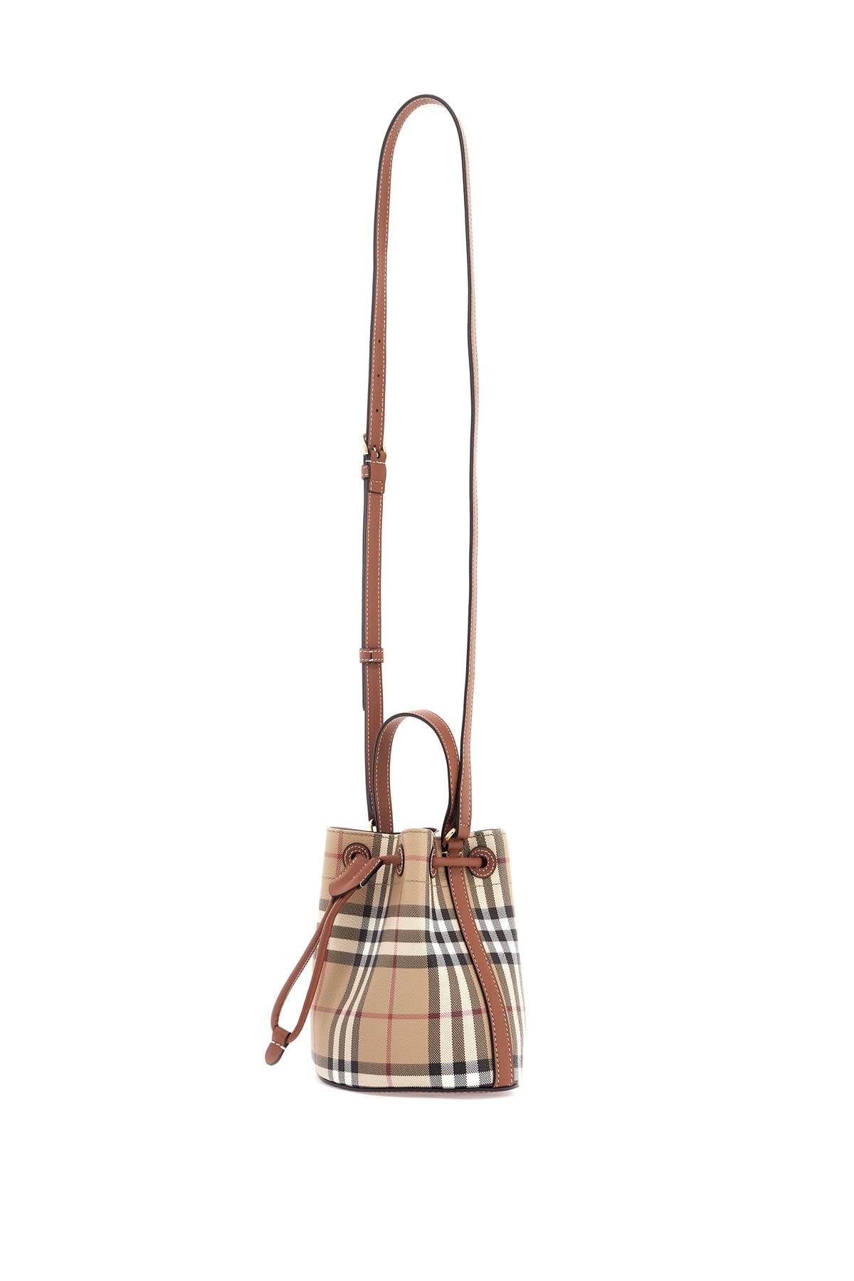 BURBERRY Mini Checkered Bucket Handbag