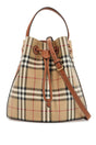 BURBERRY Mini Canvas Check Print Bucket Handbag