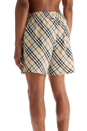 BURBERRY Men's Bermuda Beach Shorts with Drawstring Waist