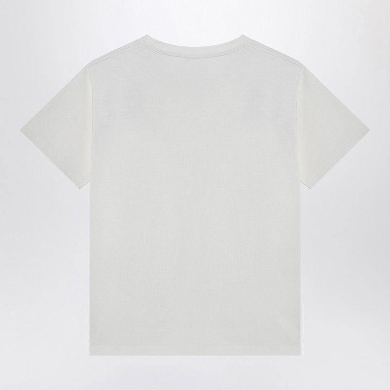 SAINT LAURENT Women’s Classic Logo Patch White T-Shirt