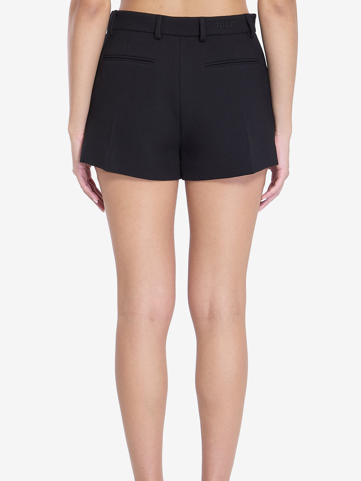 GUCCI Wool Pleated Mini Shorts