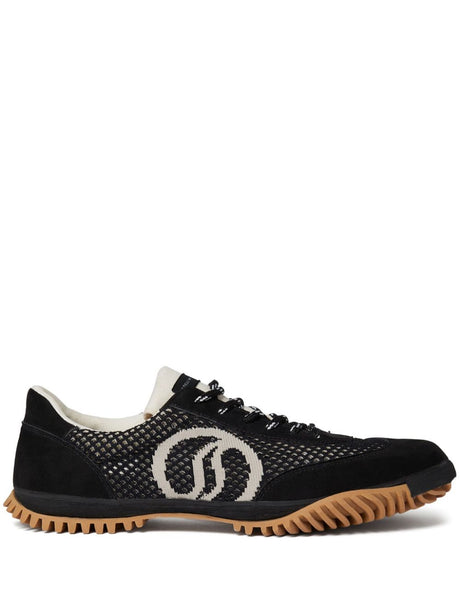 STELLA MCCARTNEY Eco-Friendly Black and White Jacquard Mesh Sneakers for Women