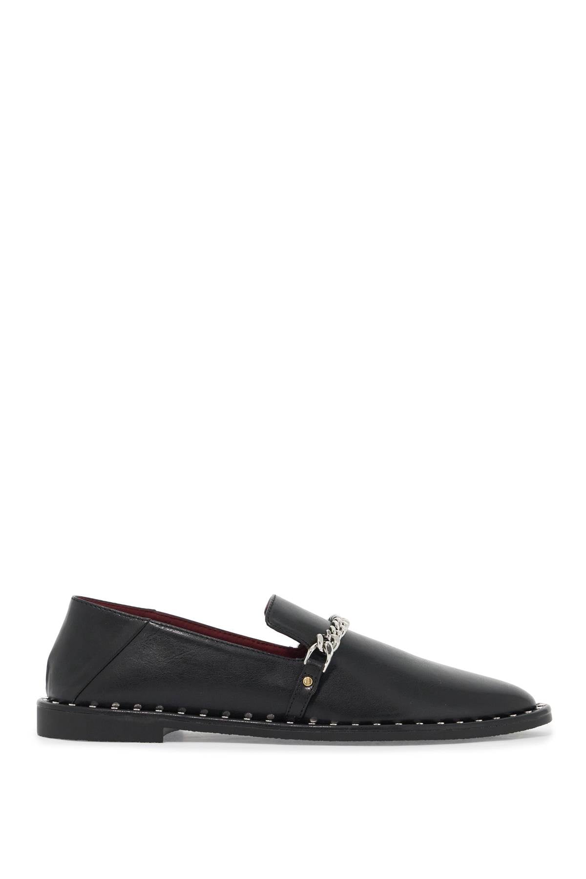 STELLA MCCARTNEY Chic Diamond Chain Loafers with Foldable Heel