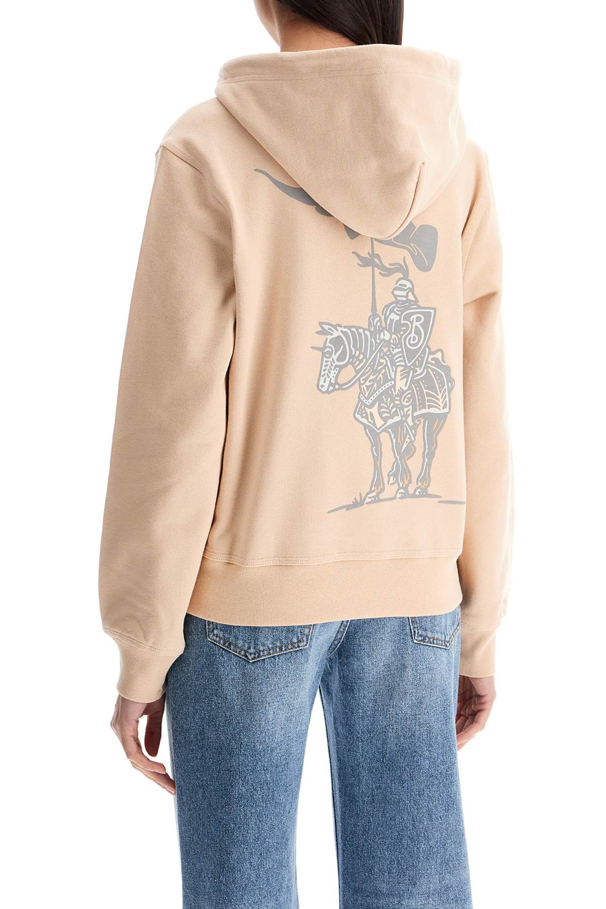 BURBERRY Oversized Cotton Hoodie with Knight Illustration