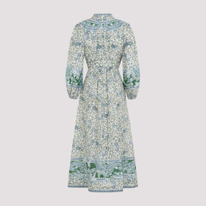 ZIMMERMANN Paisley Print Linen Midi Dress