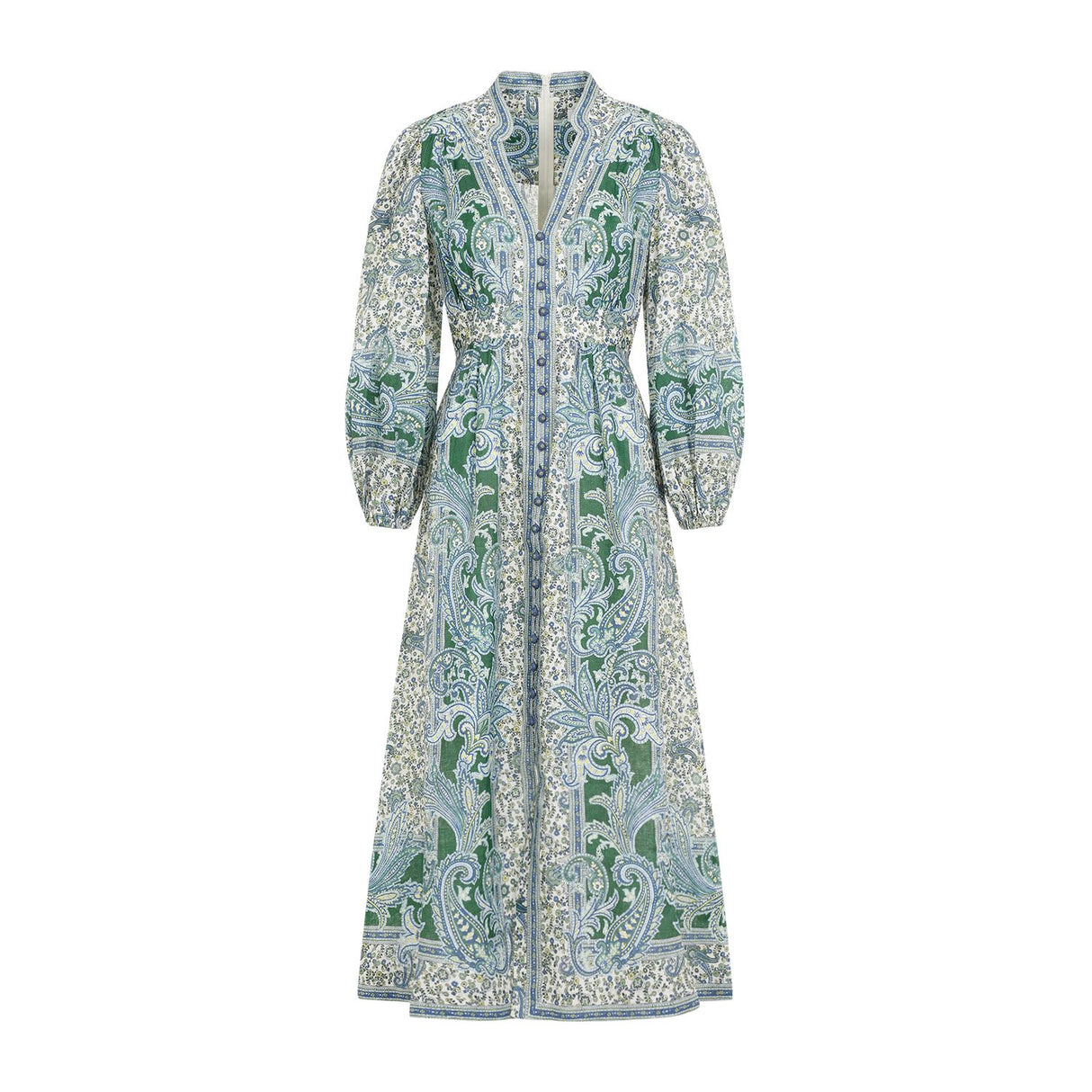 ZIMMERMANN Paisley Print Linen Midi Dress