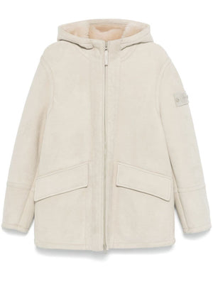 STONE ISLAND Suede Hooded Jacket for Men - Fall/Winter 2024