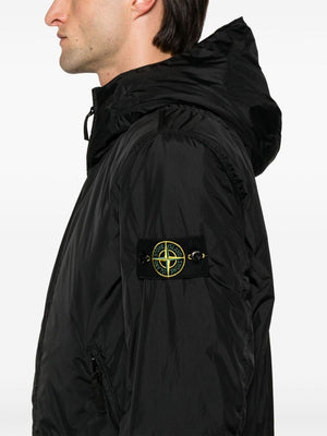 STONE ISLAND Men's Blue Hooded Outerwear Jacket