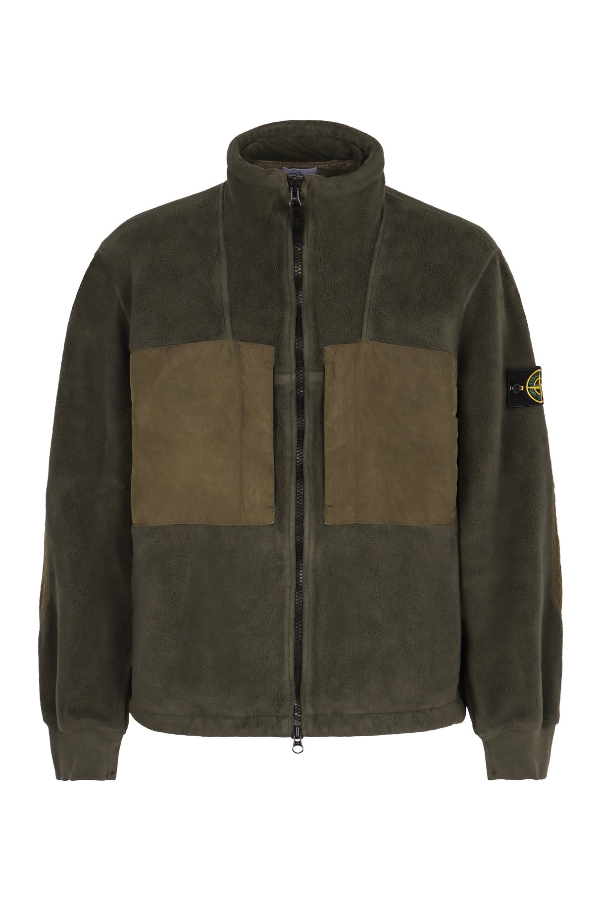 STONE ISLAND Men's Fleece Jacket with Removable Logo Patch