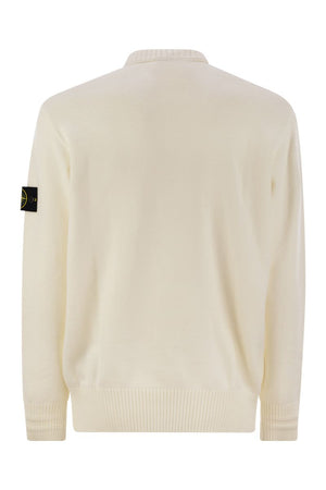 STONE ISLAND Cotton-Blend Crew-Neck Sweater - FW24 Collection