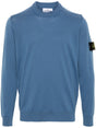 STONE ISLAND Compass Patch Dark Blue Wool Sweater