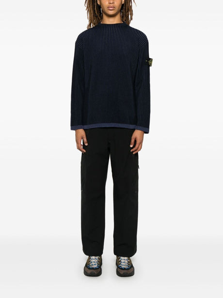 STONE ISLAND Men's Navy Blue Knitwear Sweater - FW24