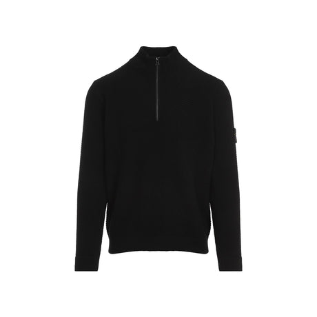 STONE ISLAND Men's Virgin Wool Sweater with Removable Logo Patch