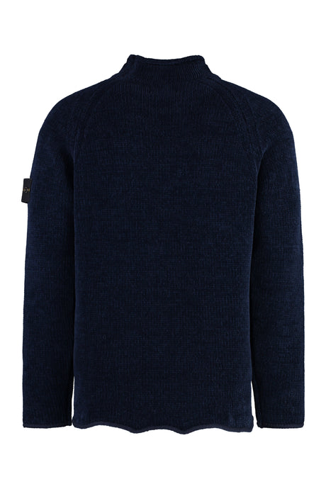 STONE ISLAND Men's Wool Sweater with Logo Patch