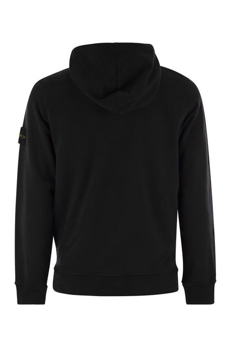 STONE ISLAND Urban Cotton Hoodie with Iconic Badge