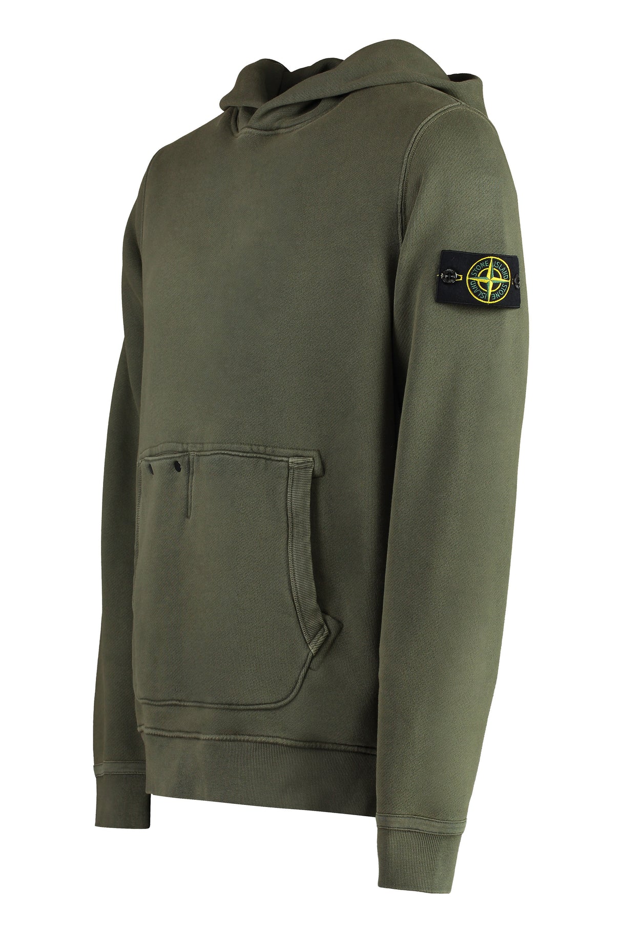 STONE ISLAND Cotton Hoodie with Removable Logo Patch - Women's