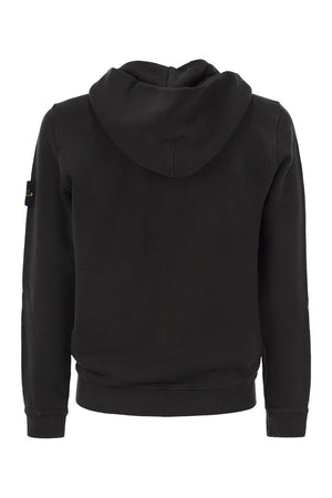 STONE ISLAND Men's Full Zip Organic Cotton Hoodie with Badge