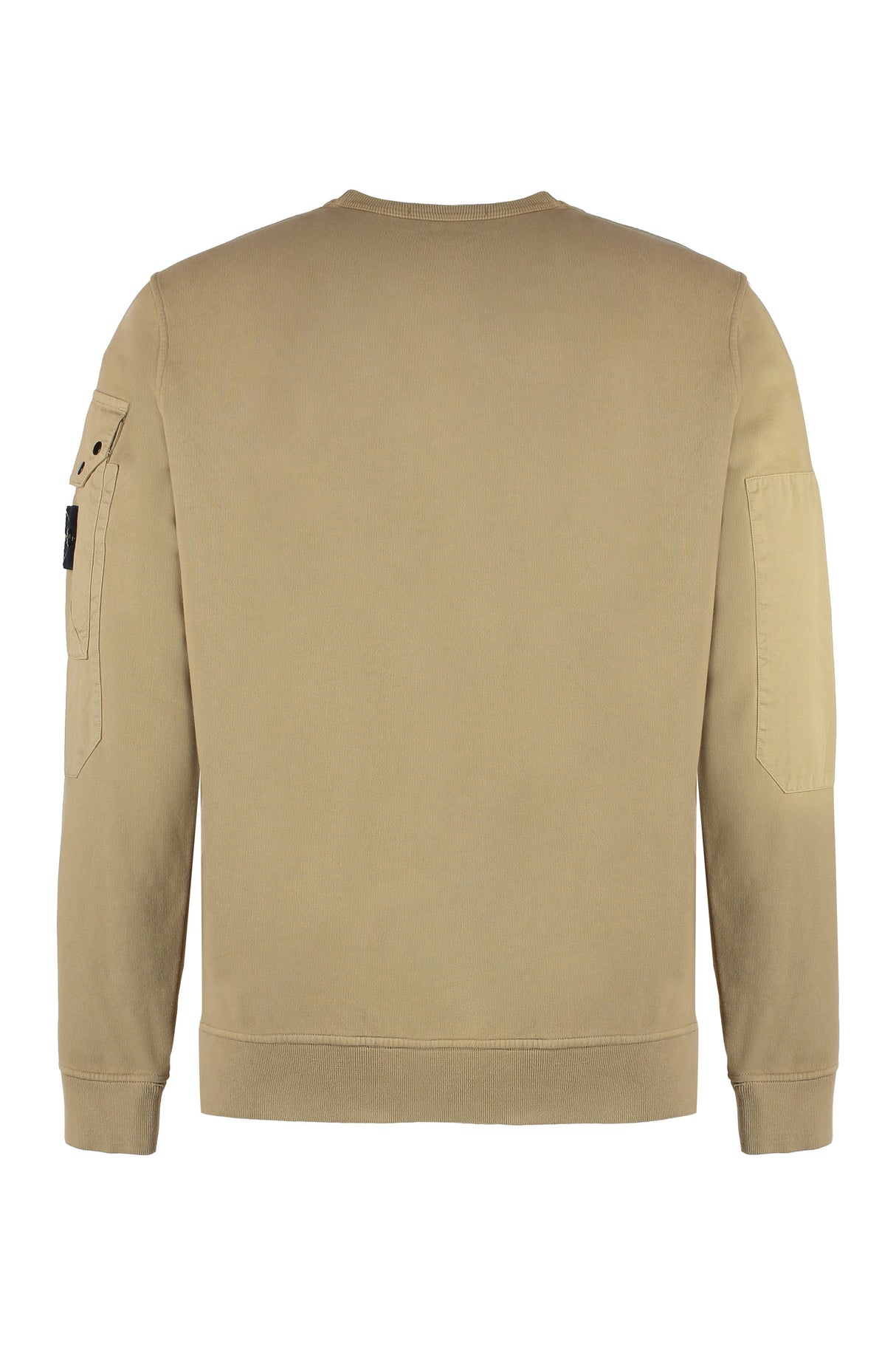 STONE ISLAND Cotton Logo Sweatshirt with Sleeve Pocket