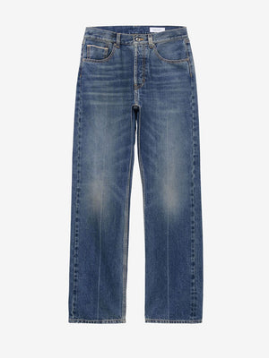 ALEXANDER MCQUEEN Straight Leg Jeans with Metal Skull Plaque for Men